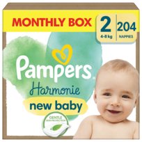 Pampers Harmonie Baby Pieluszki, rozmiar 2, 204 sztuk, 4kg-8kg