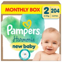 Pampers Harmonie Pieluszki, rozmiar 2, 204 szt. (4-8 kg)