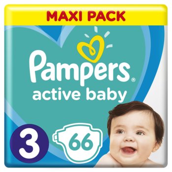 Pampers, New Baby, Pieluchy jednorazowe, rozmiar 3, Midi, 6-10 kg, 66 szt.  - Pampers