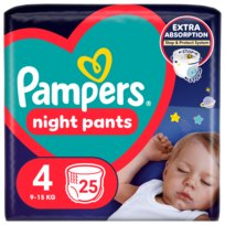 Pampers Night Pants Pieluchomajtki, rozmiar 4, 25 szt. (9-15 kg)