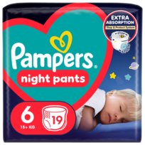Pampers Night Pants Pieluchomajtki, rozmiar 6, 19 szt. (13kg+) Pampers