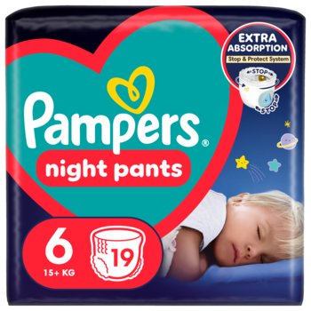 Pampers Night Pants Pieluchomajtki, rozmiar 6, 19 szt. (13kg+) - Pampers