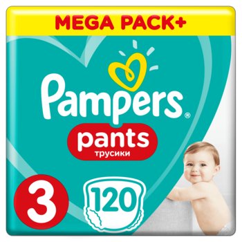Pampers, Pants, Mega Box, Pieluchomajtki, rozmiar 3, 6-11 kg, Zapas na miesiąc, 120 szt. - Pampers