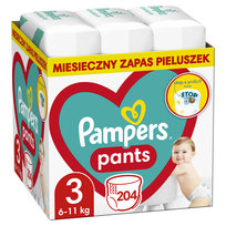 Pampers Pants Pieluchomajtki, rozmiar 3, 204 sztuki, 6kg-11kg