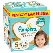 Pampers Premium Care 5 Pieluchy dla dzieci, 11–16 kg, 148 szt.