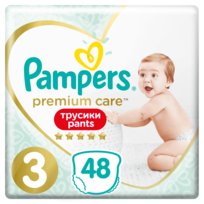 Pampers, Premium Care, Pants, pieluchomajtki, rozmiar 3, Midi, 6-11 kg, 48 szt.