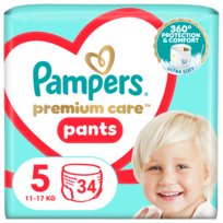 Pampers Premium Care Pants Pieluchomajtki, rozmiar 5, 34 szt. (11-17 kg)