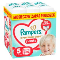 Pampers Premium Care Pieluchomajtki Rozmiar 5, 80 szt., 11kg-17kg