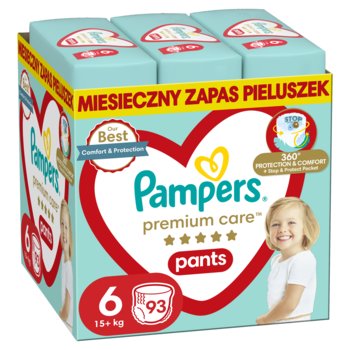 Pampers Premium Care Pieluchomajtki, rozmiar 6, 93 sztuk, 15kg+ - Pampers