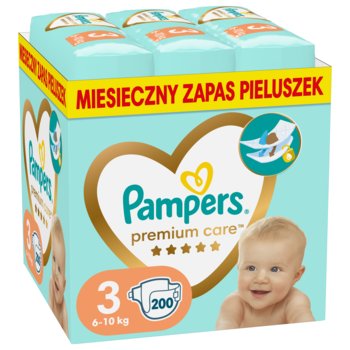 Pampers Premium Care, Pieluchy jednorazowe, Midi, rozmiar 3, 6-10 kg, 200 szt. - Pampers