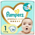 Pampers, Premium Care, Pieluchy jednorazowe, rozmiar 1, Newborn, 2-5 kg, 26 szt. - Pampers