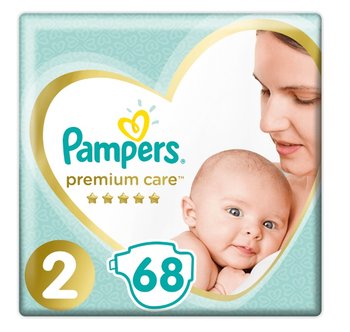 Pampers, Premium Care, Pieluchy jednorazowe, rozmiar 2, Mini, 4-8 kg, 68 szt. - Pampers