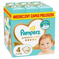 Pampers Premium Care - pieluszki dla dzieci rozmiar 4, 9–14 kg, 174 szt.
