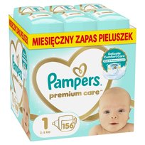Pampers Premium Care Pieluszki, rozmiar 1, 156 szt. (2-5 kg) Miesięczny Zapas