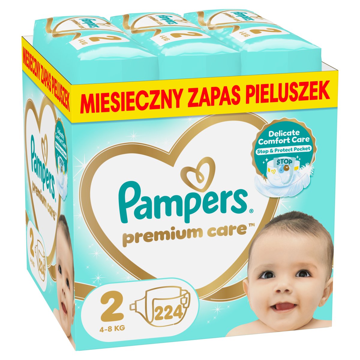 Pampers Premium Care Pieluszki, rozmiar 2, 224 szt. (4-8 kg) - Pampers ...