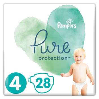 Pampers, Pure Protection, Pieluchy jednorazowe, rozmiar 4, 9–14 kg, 28 szt. - Pampers