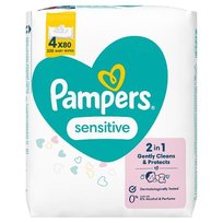 Pampers Sensitive Chusteczki nawilżane, 4x80szt.