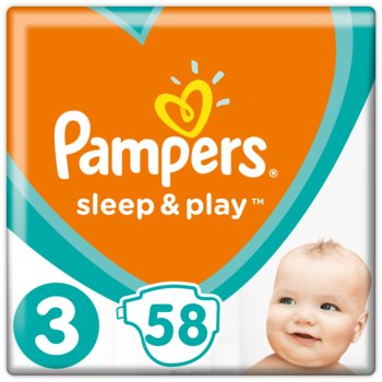 Pampers, Sleep&Play, Pieluchy jednorazowe, rozmiar 3, 6-10 kg, Midi, 58 szt. - Pampers