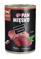 PAN MIĘSKO Karma mokra dla kota Wieprzowina z jeleniem 400g PAN MIĘSKO