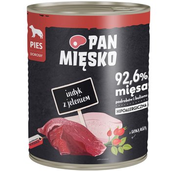 Pan Mięsko karma mokra dla psów Indyk z jeleniem 800g - PAN MIĘSKO