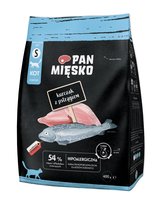 PAN MIĘSKO Karma sucha dla kota Kurczak z pstrągiem chrupki S 400g