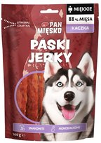 Pan Mięsko Pies Przysmak Paski Jerky Kaczka 100g