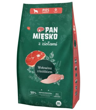 Pan Mięsko Z Ziołami Karma Sucha Dla Psa Wołowina Z Królikiem Średnie Chrupki M - 20Kg - PAN MIĘSKO
