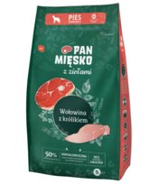 Pan Mięsko Z Ziołami Karma Sucha Dla Psa Wołowina Z Królikiem Średnie Chrupki M - 9Kg