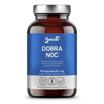 Panaseus Dobra Noc Suplement diety, 50 kaps. melatonina kozłek - Panaseus