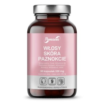Panaseus Włosy Skóra Paznokcie Suplement diety, 50 kaps. 530 mg - Yango