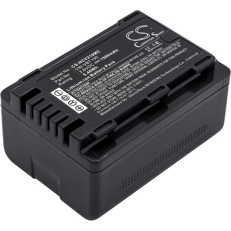 Batteria Compatibile Per Videocamera Panasonic HC-V100 - Li-Ion 3,6V 1500mAh - Sostitutiva VW-VBT190 - 3