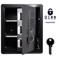 Pancerny Domowy Sejf z Zamkiem Elektronicznym i Kluczem 45x38x30 cm Czarny
