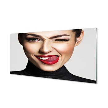 Panel dekoracyjny  Kobieta czerwone usta 120x60 cm - Tulup