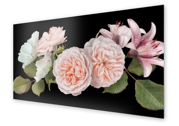 Panel kuchenny HOMEPRINT Pastelowe róże i lilie 100x50 cm - HOMEPRINT