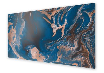 Panel kuchenny HOMEPRINT Płynny niebiesko-złoty akryl 140x70 cm - HOMEPRINT