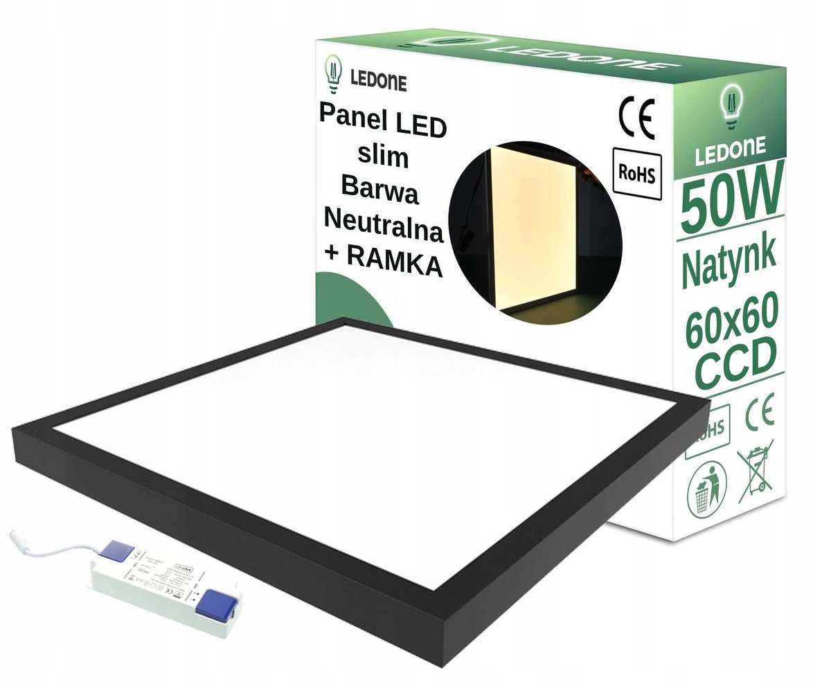 Panel lampa LED 50W CCD 60x60 oprawa natynkowa NW - LED-ONE | Sklep ...