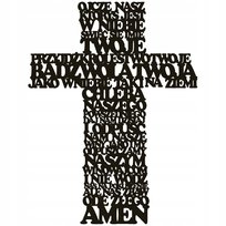 Panel Obraz CZARNY krzyż modlitwa OJCZE NASZ Krzyż na ścianę z modlitwa