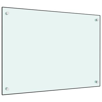 Panel ochronny do kuchni, szkło hartowane, biały, 70x50 cm - vidaXL