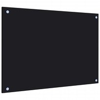 Panel ochronny do kuchni, szkło hartowane, czarny, 70x50 cm vidaXL