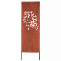 PANEL OGRODOWY DEKORACYJNY KOŃ 160 X 50 CM RDZAWY BRAMA PŁOT OSŁONA TARASU