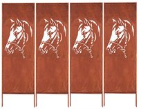 Panel Ogrodowy Dekoracyjny Metalowy Płot Krzewy Osłona Tarasu Altany Corten - zestaw 4 sztuk