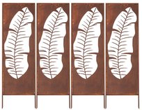 Panel Ogrodowy Dekoracyjny Metalowy Płot Krzewy Osłona Tarasu Altany Corten - zestaw 4 sztuk