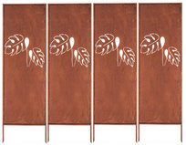 Panel Ogrodowy Dekoracyjny Metalowy Płot Krzewy Osłona Tarasu Altany Corten - zestaw 4 sztuk