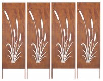 Panel Ogrodowy Dekoracyjny Metalowy Płot Krzewy Osłona Tarasu Altany Corten - zestaw 4 sztuk