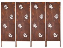 Panel Ogrodowy Dekoracyjny Metalowy Płot Krzewy Osłona Tarasu Altany Corten - zestaw 4 sztuk