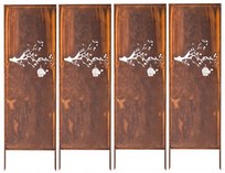 Panel Ogrodowy Dekoracyjny Metalowy Płot Krzewy Osłona Tarasu Altany Corten - zestaw 4 sztuk