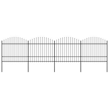 Panel ogrodzeniowy stalowy 6,8m czarny 1,5-1,75m - Zakito Europe