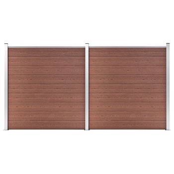 Panel ogrodzeniowy WPC brązowy 356x186cm - 18 dese - Zakito Europe