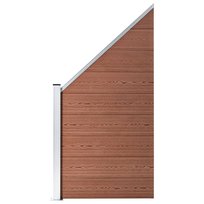 Panel ogrodzeniowy WPC - brązowy, 95x(105-180)cm / AAALOE