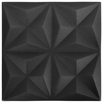 Panel ścienny 3D, 50x50 cm, czerń origami